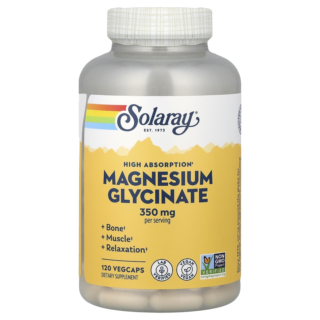 Solaray, Magnesium Glycinate, 120 Veg Caps