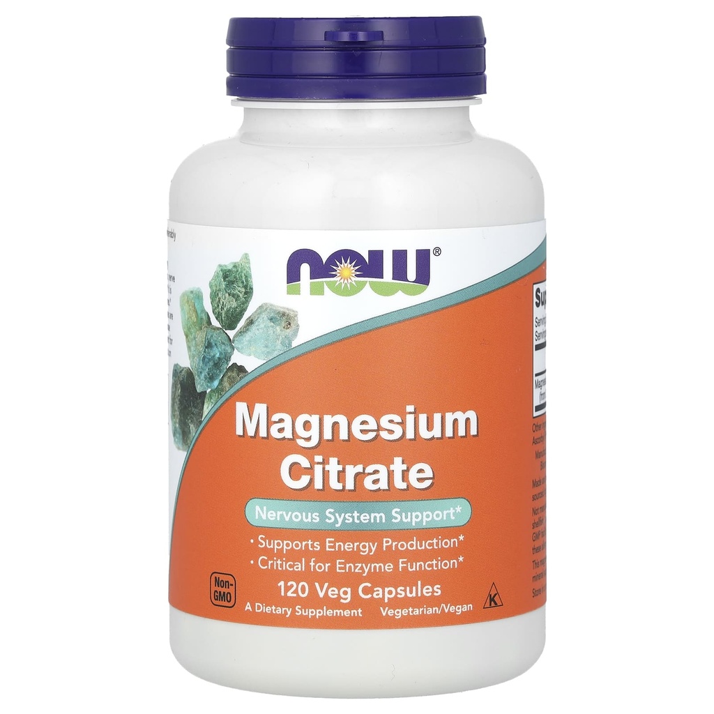 NOW Magnesium Citrate, 120 Veg Capsules