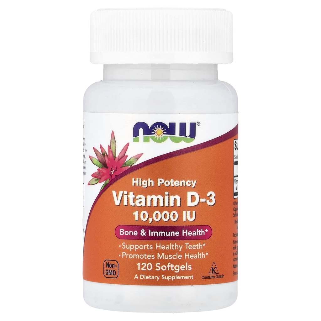 NOW, Vitamin D3 10.000 IU, 120 Softgels