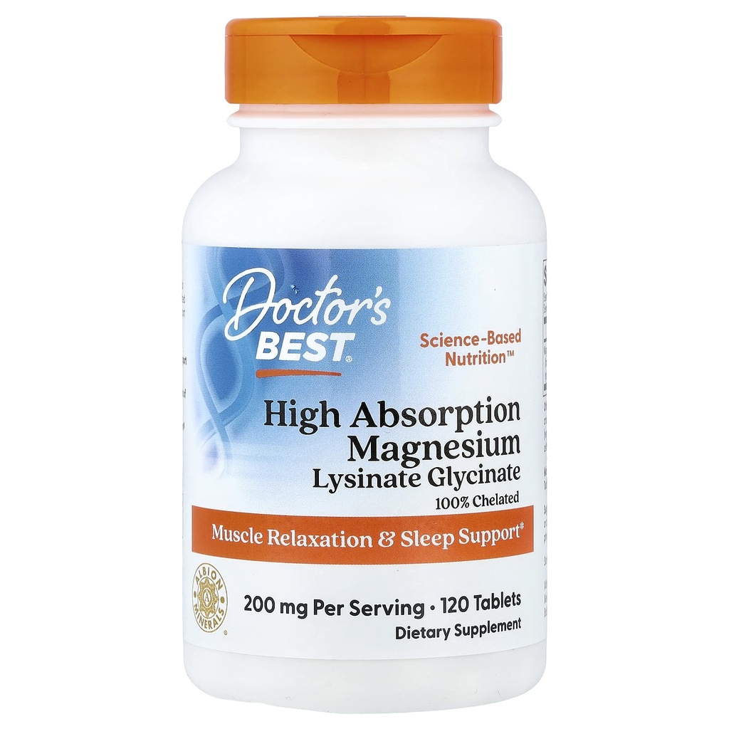 Doctor's Best, Magnesium Glycinate, 120 Tablets